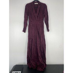 Happy x Nature Women's Polka Dot Long Sleeve Maxi Dress Size S ? Maroon Red